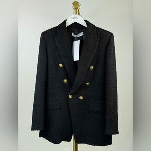 Zara Black Blazer with Gold Buttons